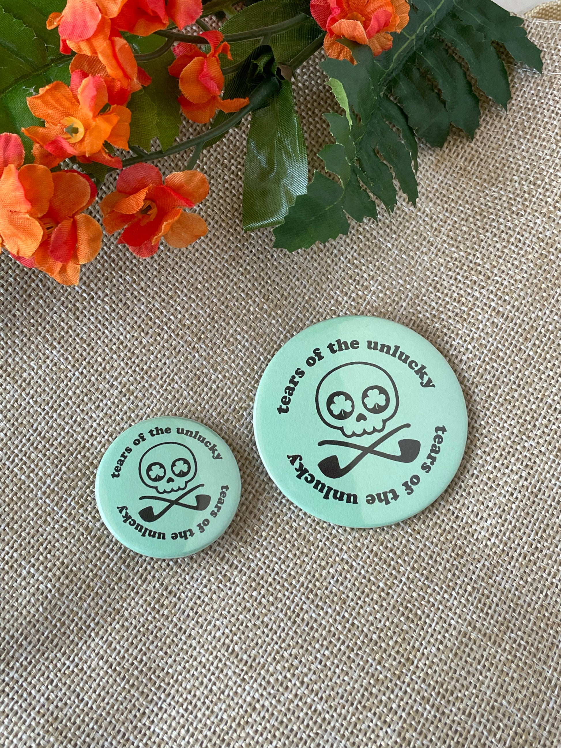 st. patrick's day unlucky tears buttons