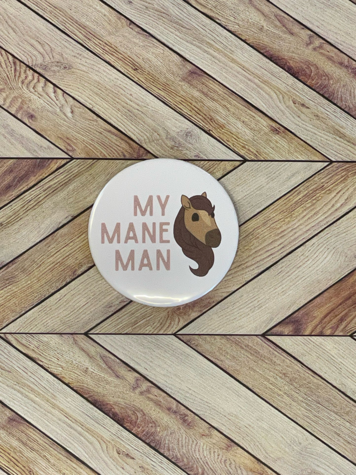 Mane Man large 57mm button