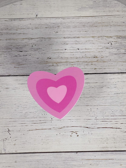 pink hearts waterproof matte sticker