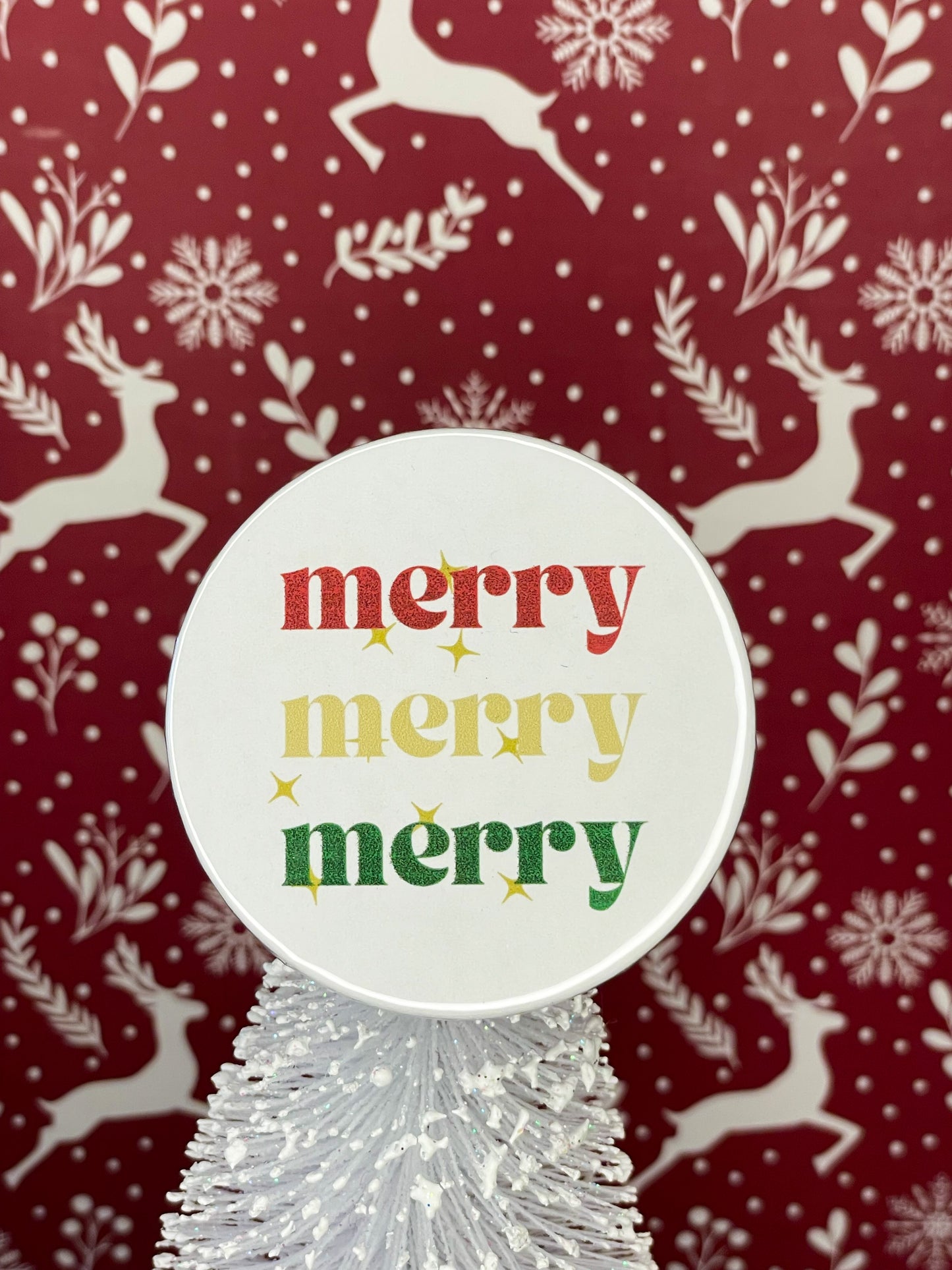 christmas merry large 57mm button