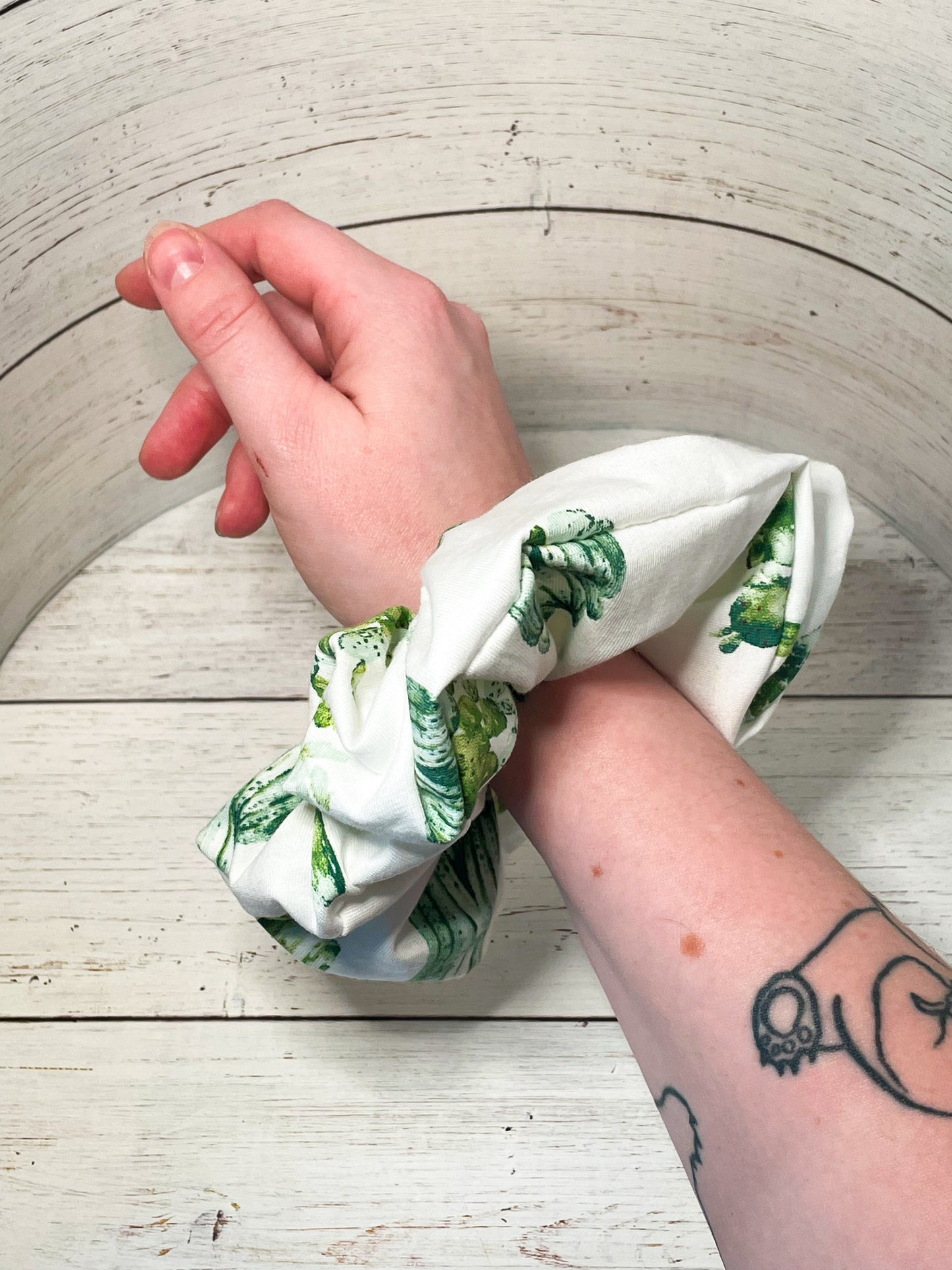 Ginger cactus cotton handmade scrunchie