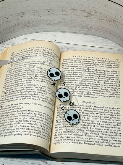 halloween skull buddy clear acrylic bookmark