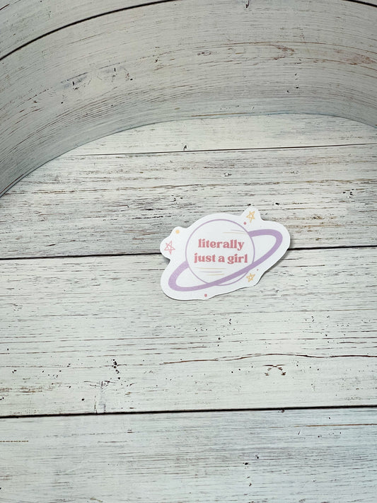 literally just a girl waterproof matter sticker