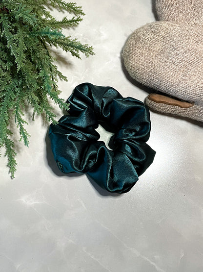 Jade silk handmade scrunchie