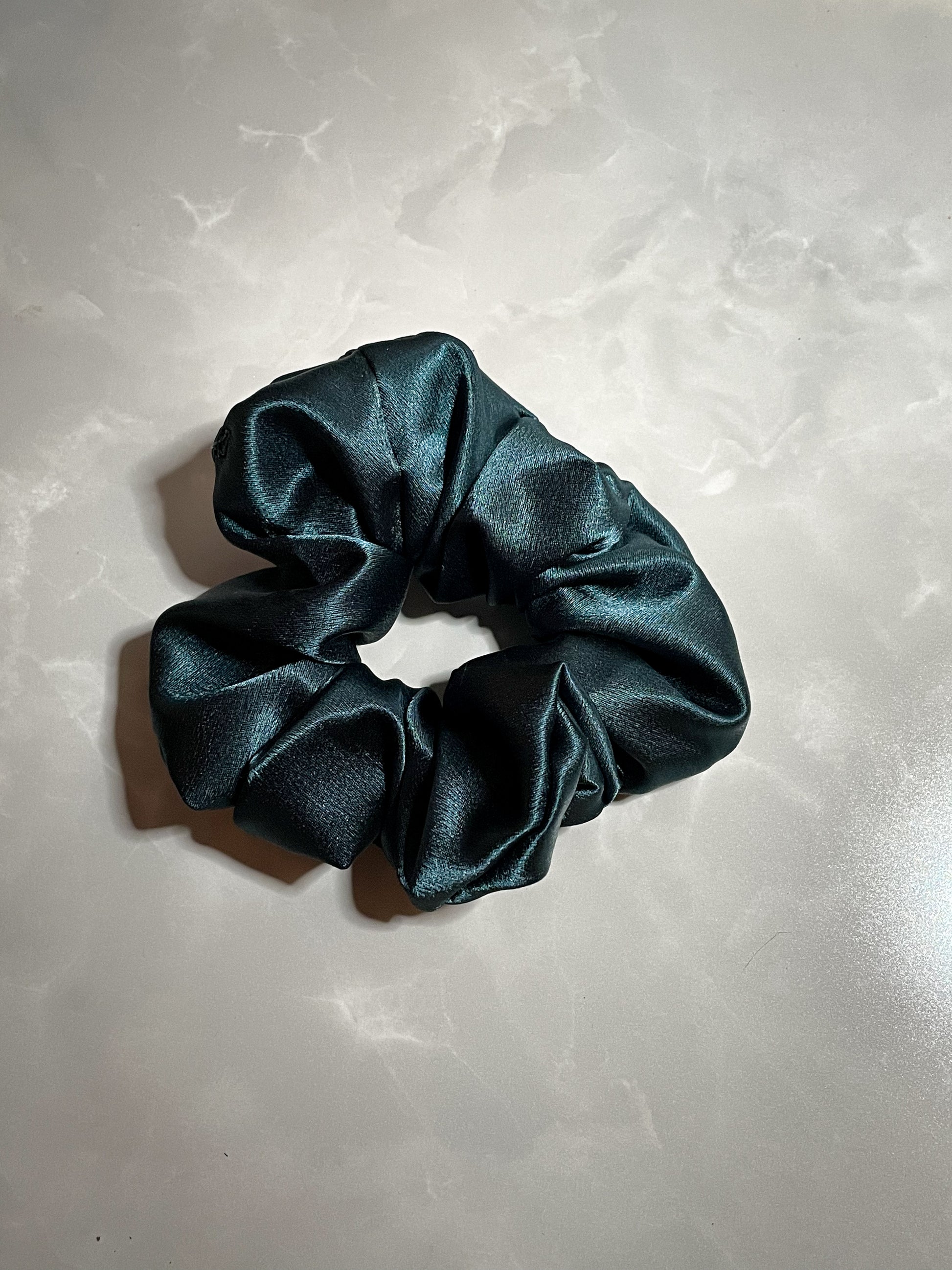 jade silk handmade scrunchie