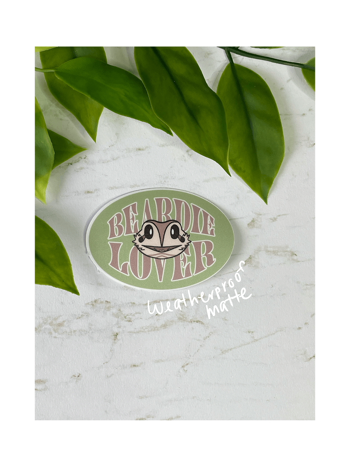 Beardie Lover waterproof matte sticker