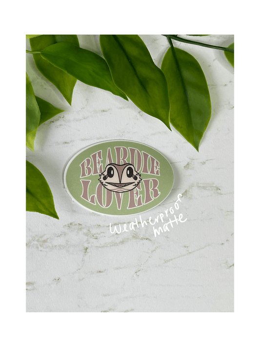 Beardie Lover waterproof matte sticker