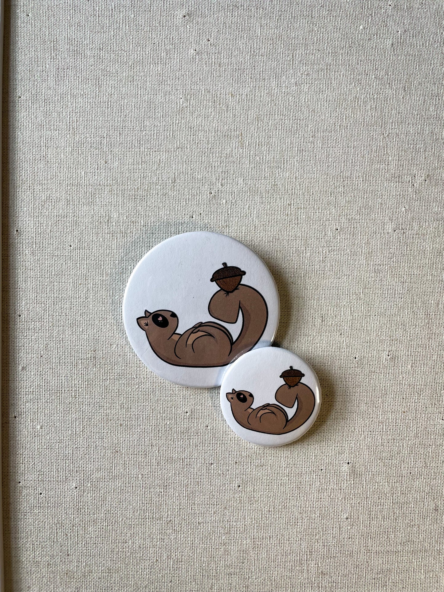 Fall Happy Squirrel button