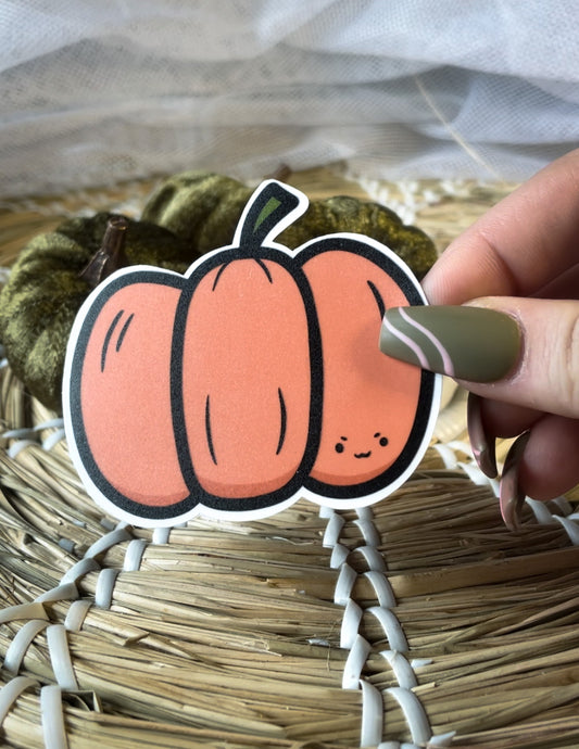 halloween fall grumpkin weatherproof matte sticker