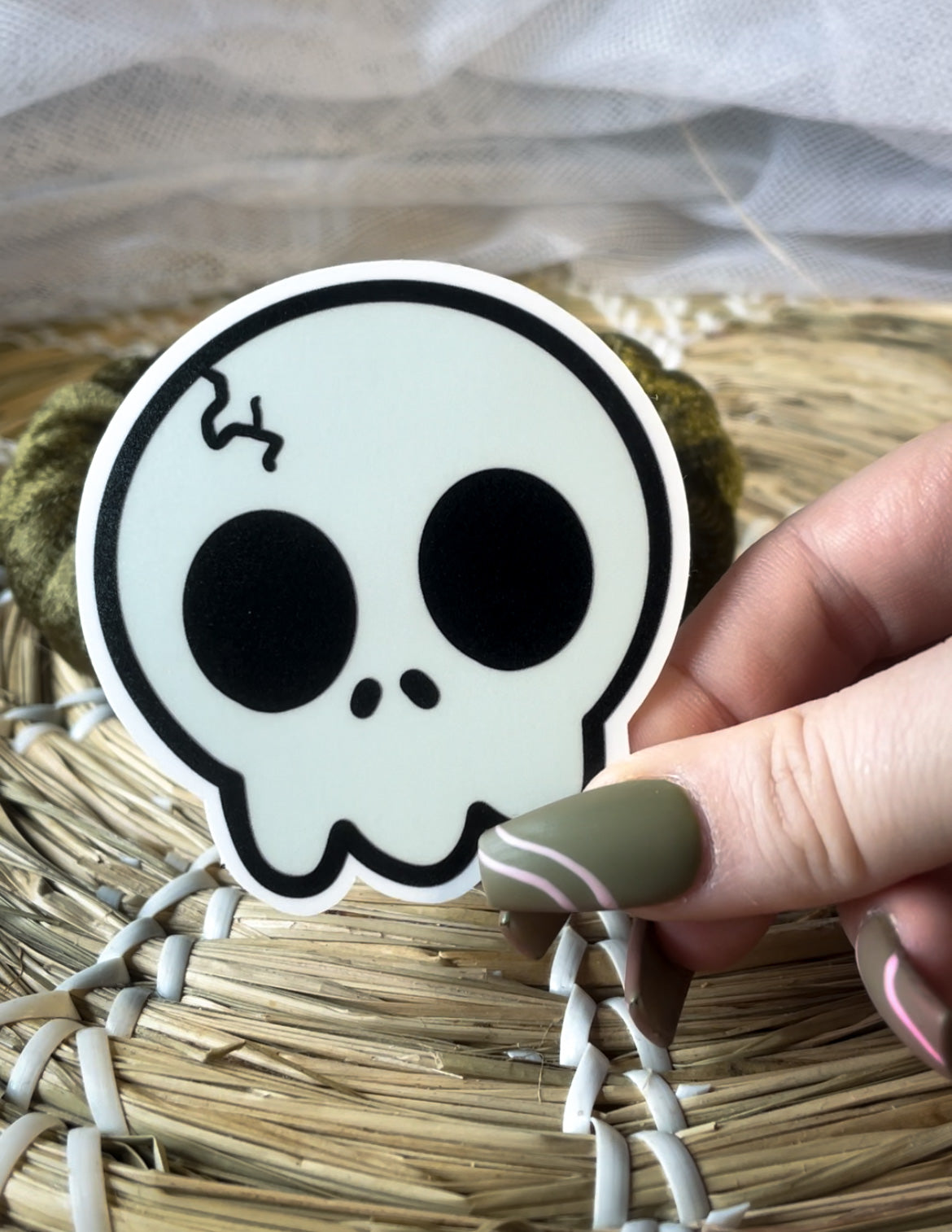 halloween skull buddy waterproof matte sticker