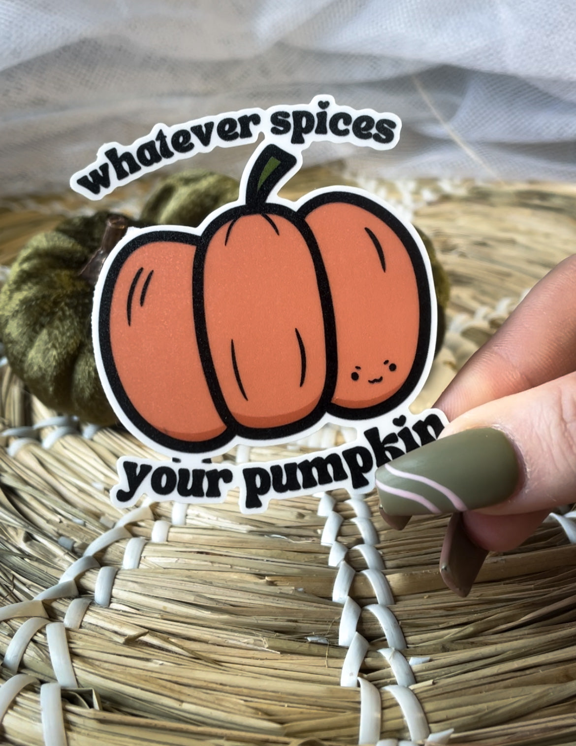 pumpkin spice fall autumn weatherproof matte sticker