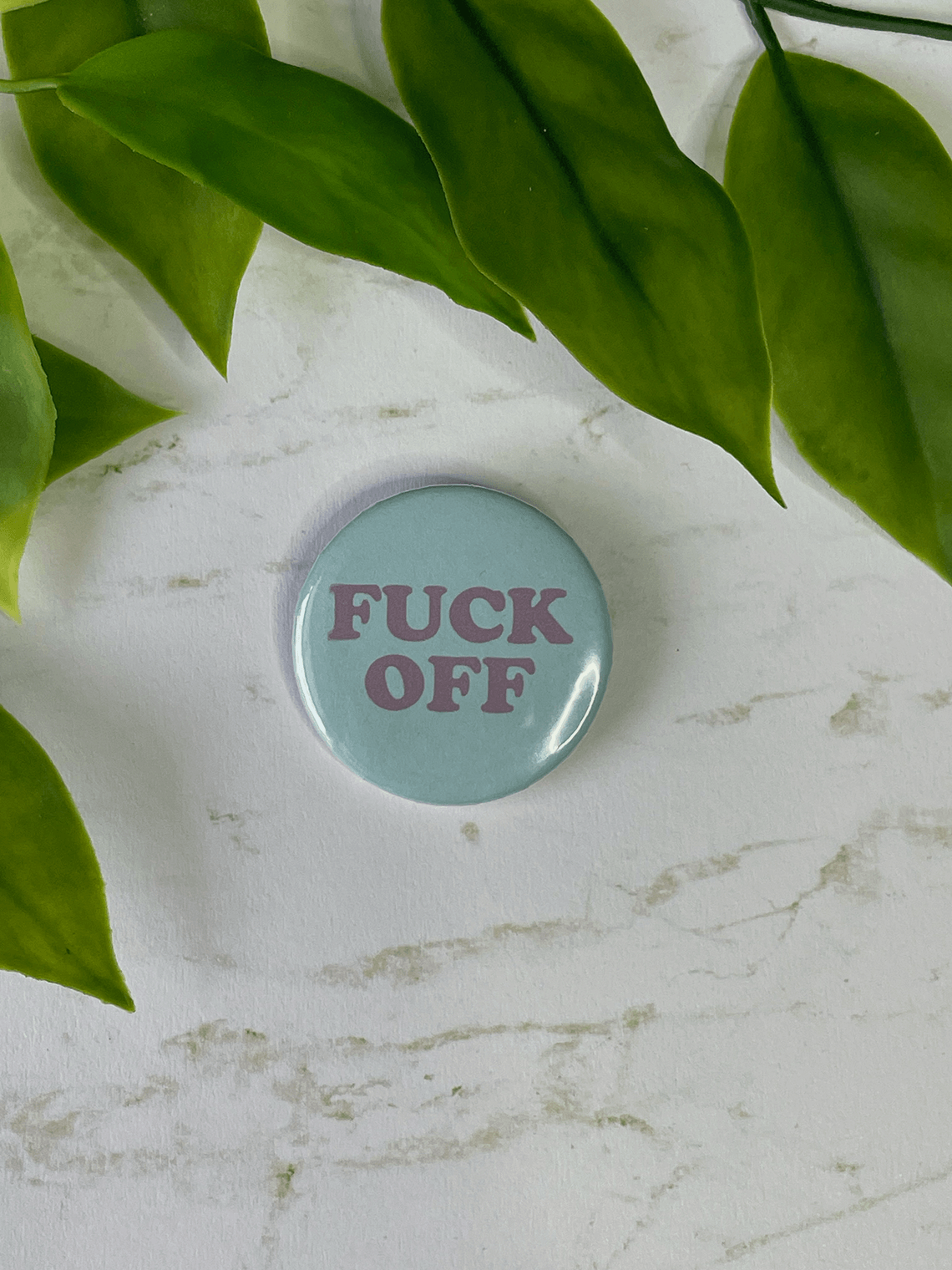 fuck off blue small 38mm button