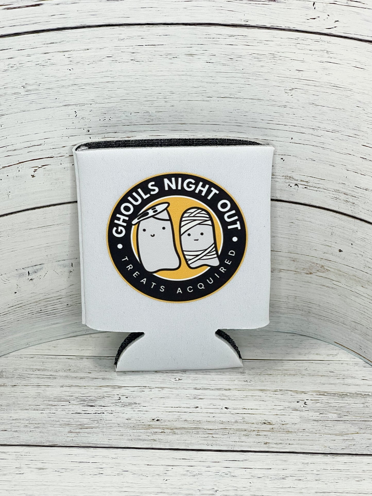 halloween ghouls night out coozie can sweater