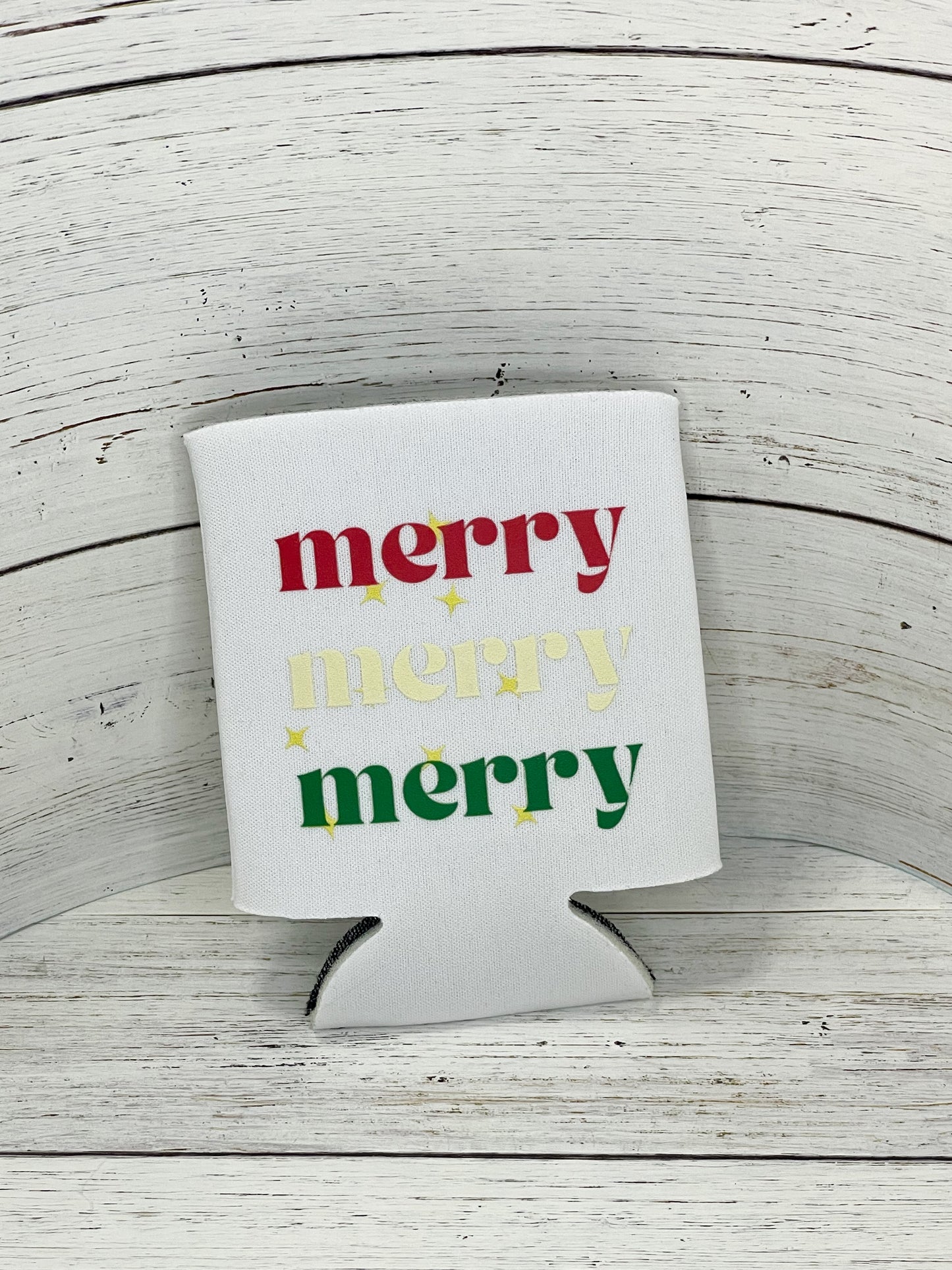 christmas merry white coozie can sweater