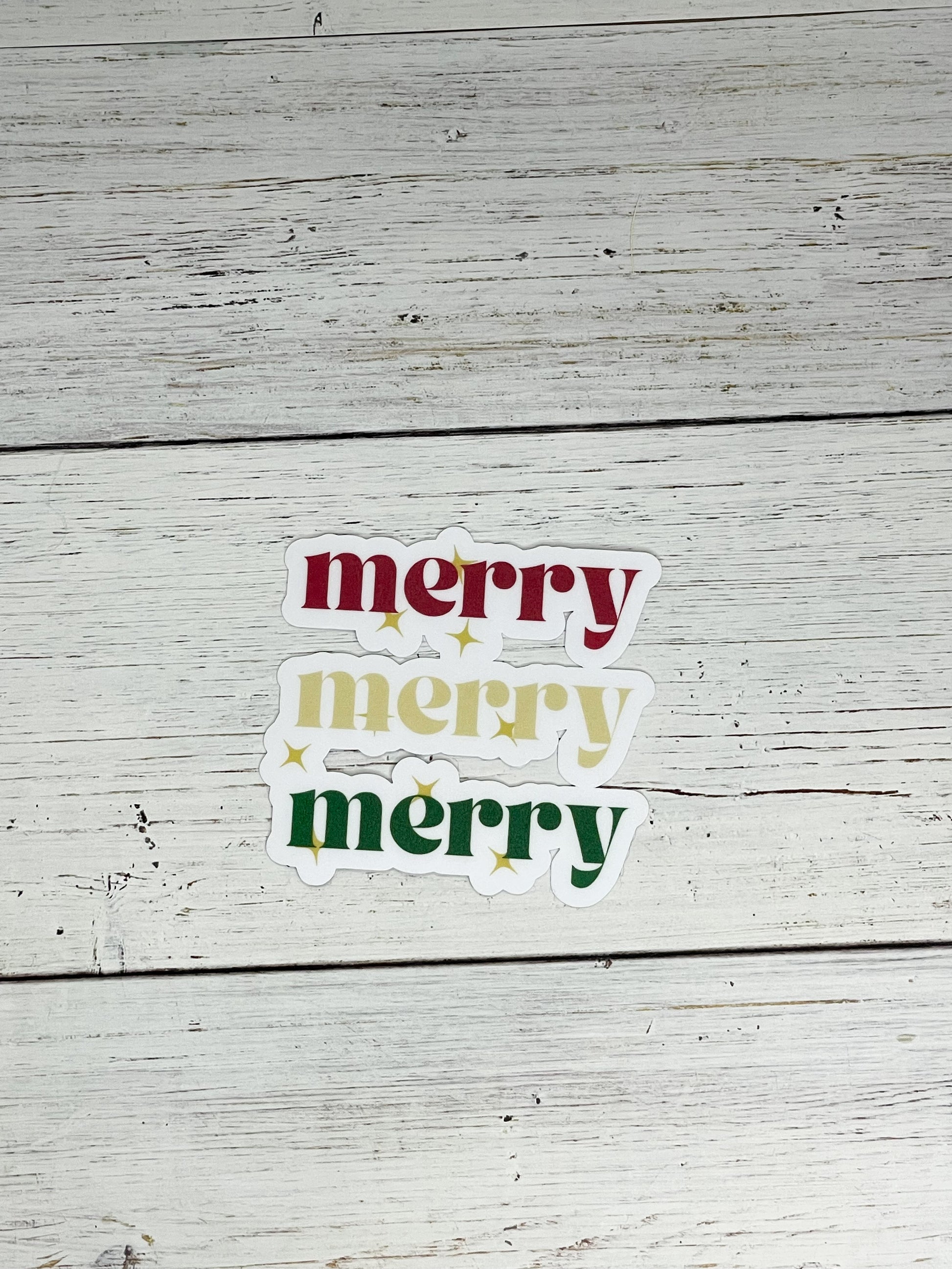 christmas merry weatherproof matte sticker