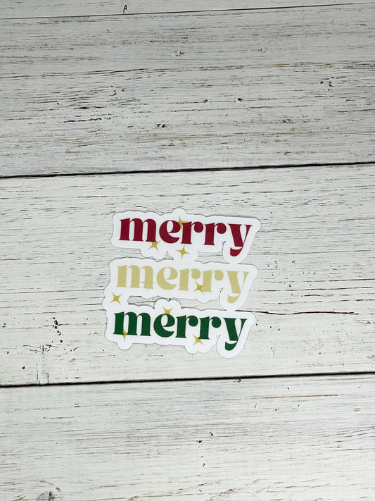 christmas merry weatherproof matte sticker