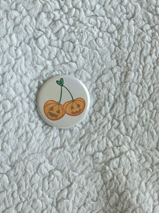 Pumpkin Cherries Button