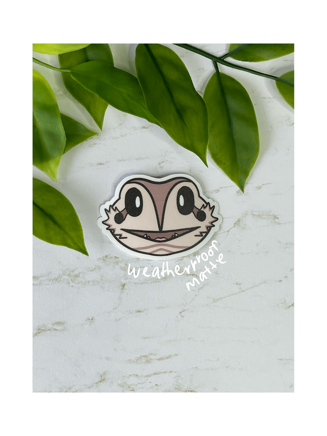 rufus bearded dragon weatherproof matte sticker