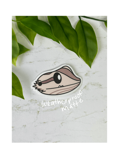 rufus side bearded dragon weatherproof matte sticker