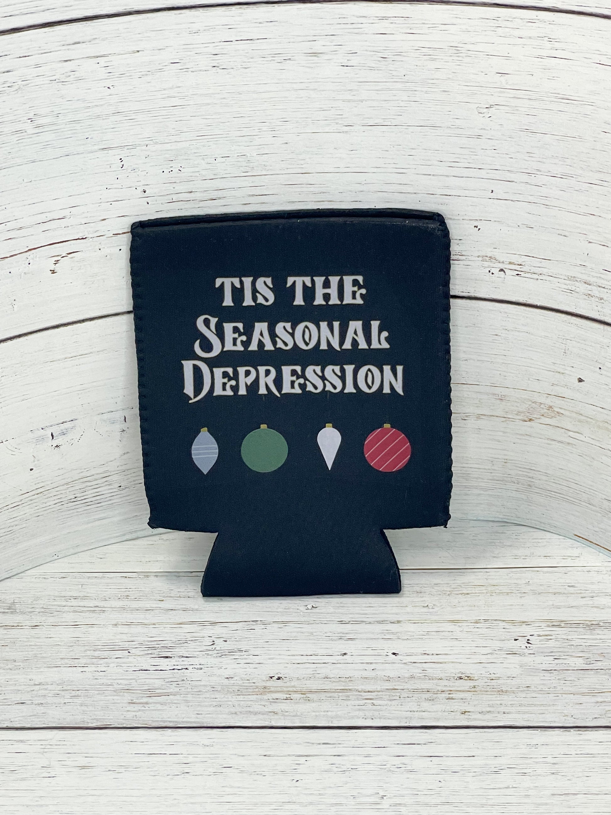 christmas seasonal depression coozie can sweater