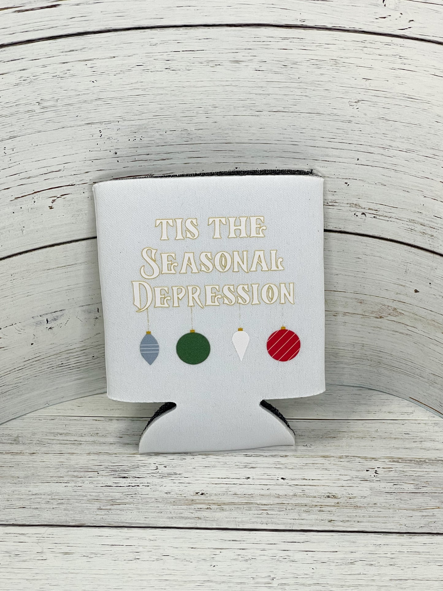 christmas seasonal depression coozie can sweater