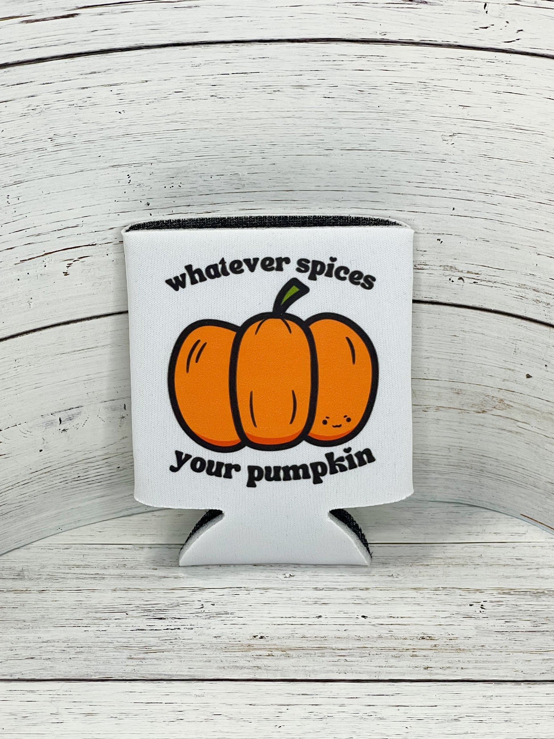 halloween fall pumpkin spice white coozie can sweater