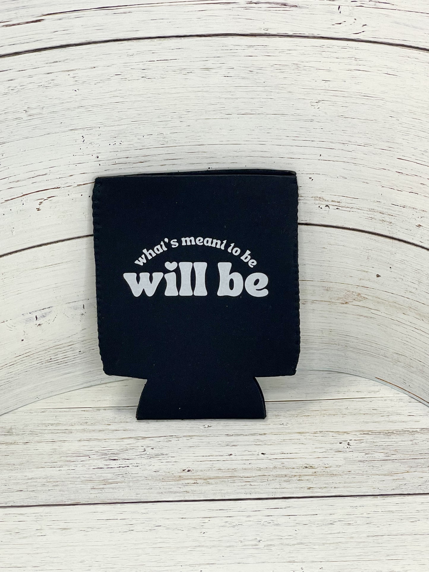 will be white on black coozie can sweater