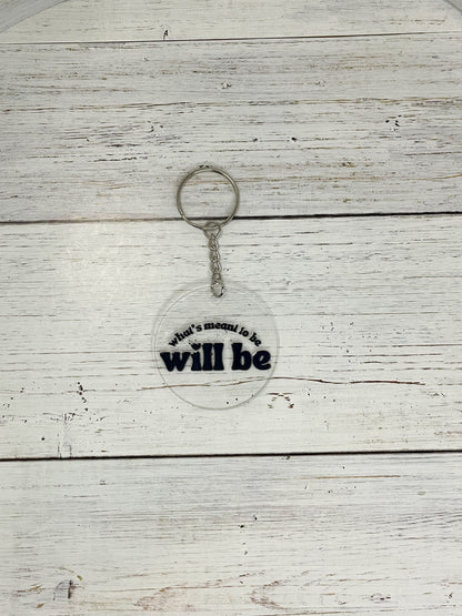 will be black clear acrylic keychain