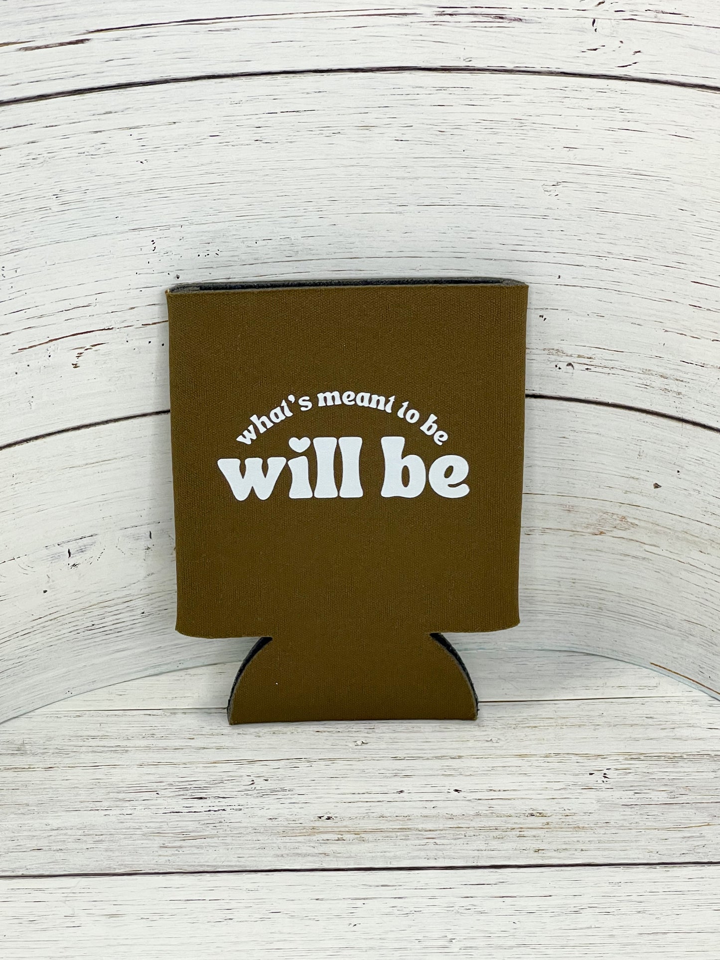 will be white on brown coozie can sweater