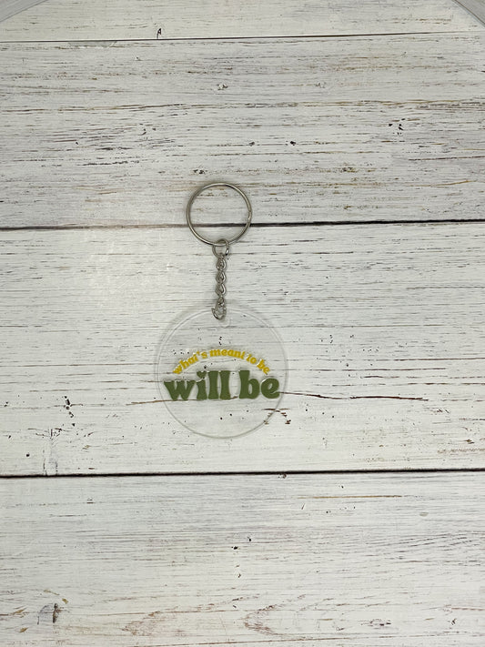 will be green and yellow clear acrylic keychain