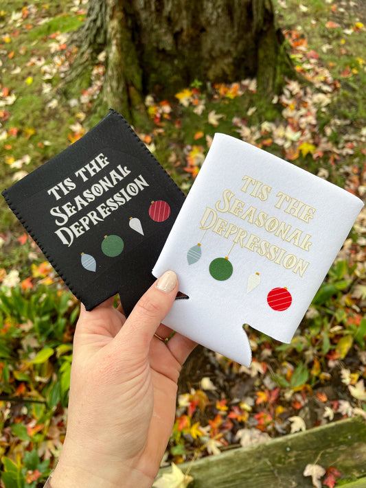 christmas seasonal depression black and white coozie can sweaters